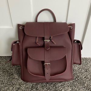 Grafea Large Hari leather backpack oxblood/maroon